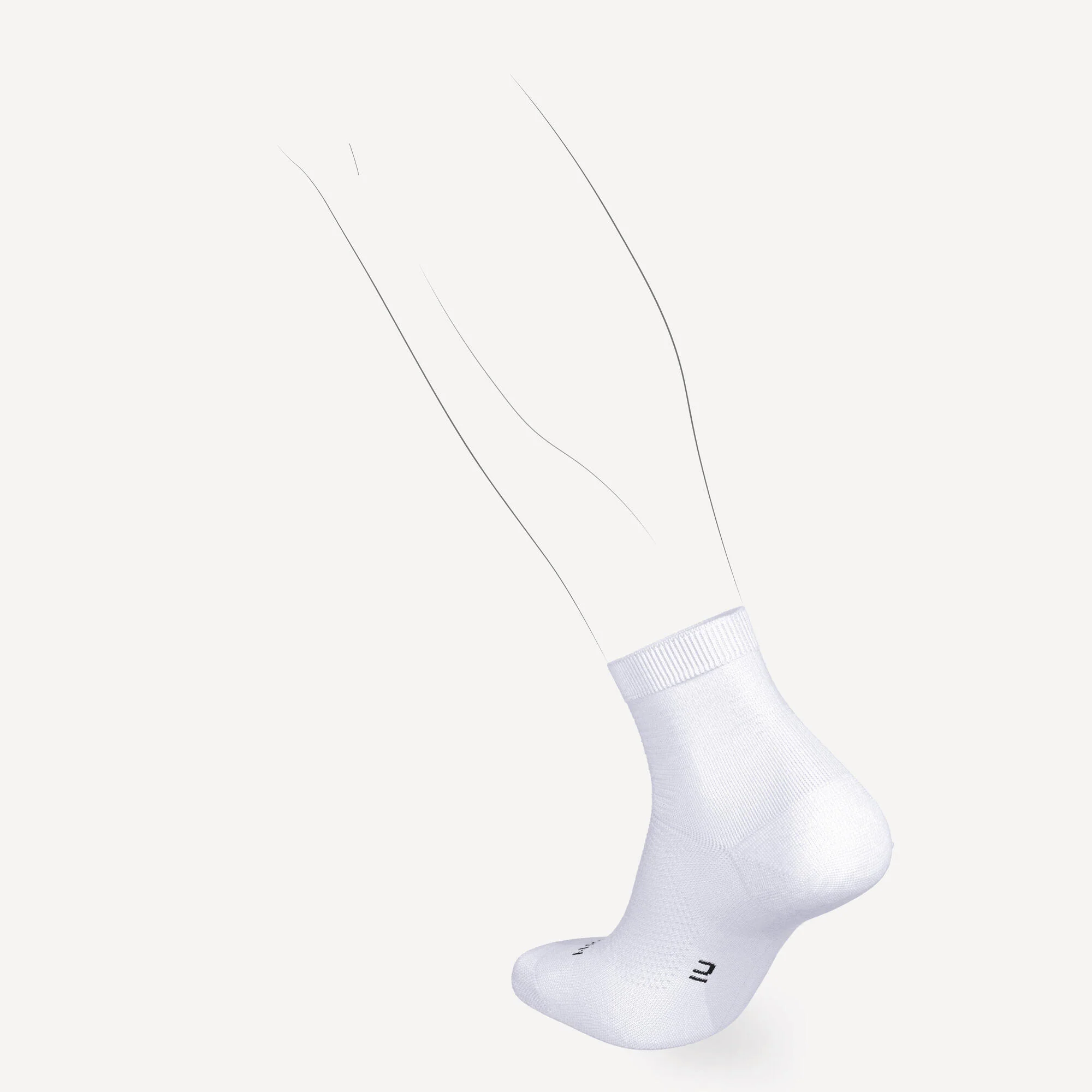 Kiprun Run 500 Thin Breathable Mid Socks 2-Pack - Image 3