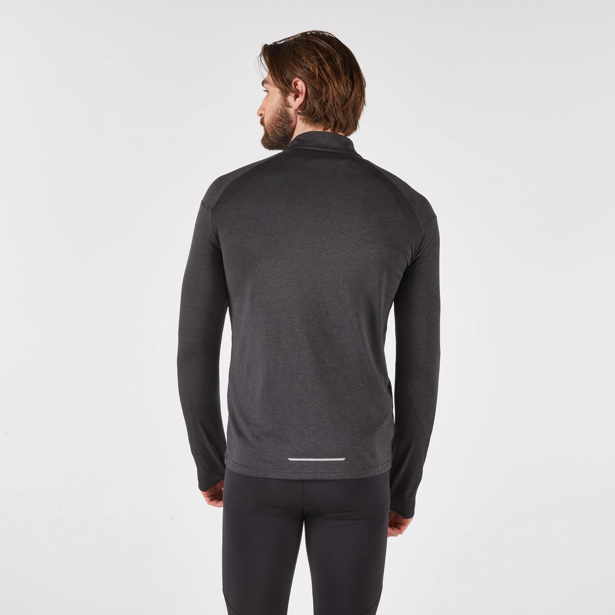 Kiprun Men's 100 Long-Sleeved Half-Zip Running T-shirt - Image 2