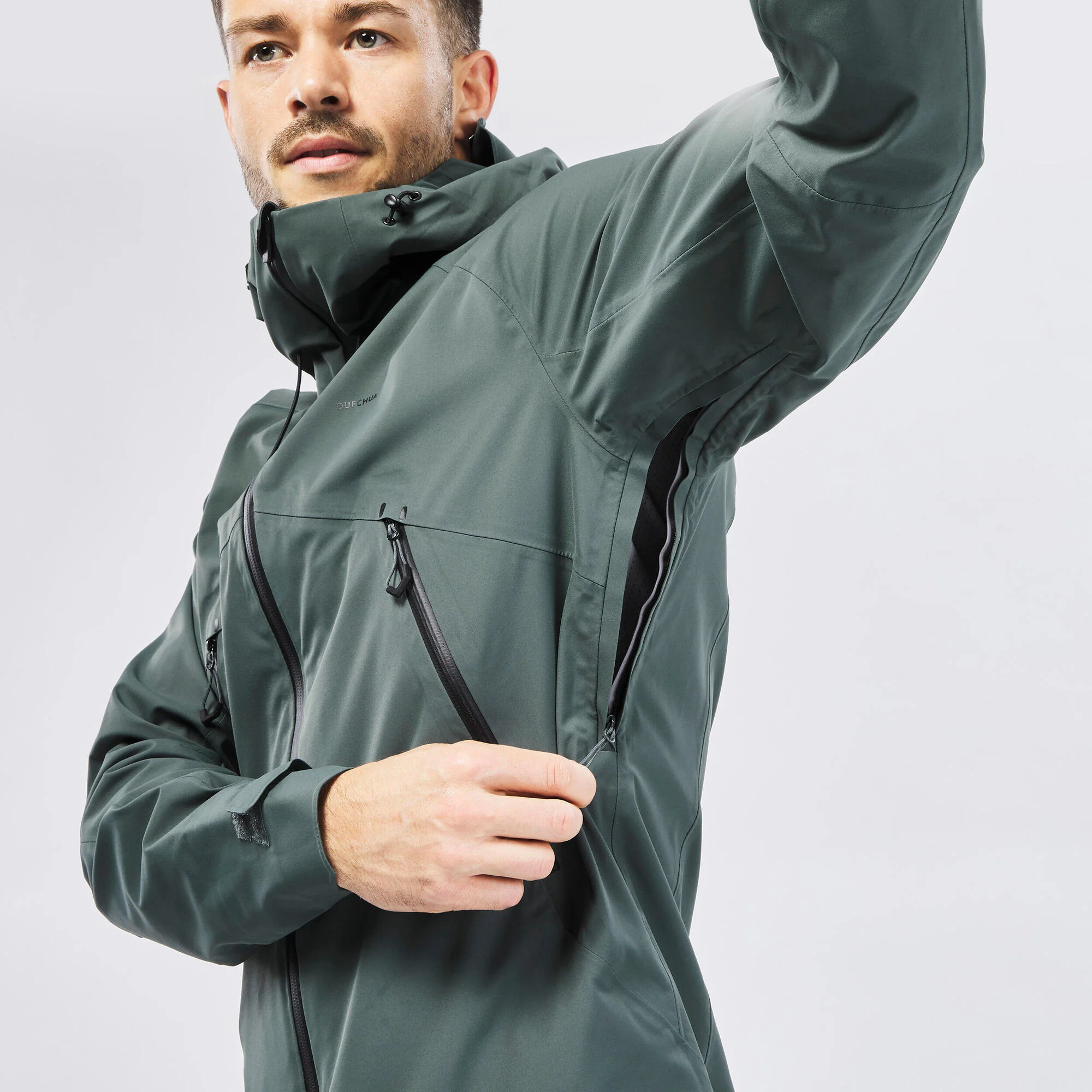 Quechua Men's MH500 Hiking Lightweight Waterproof Jacket - Image 11