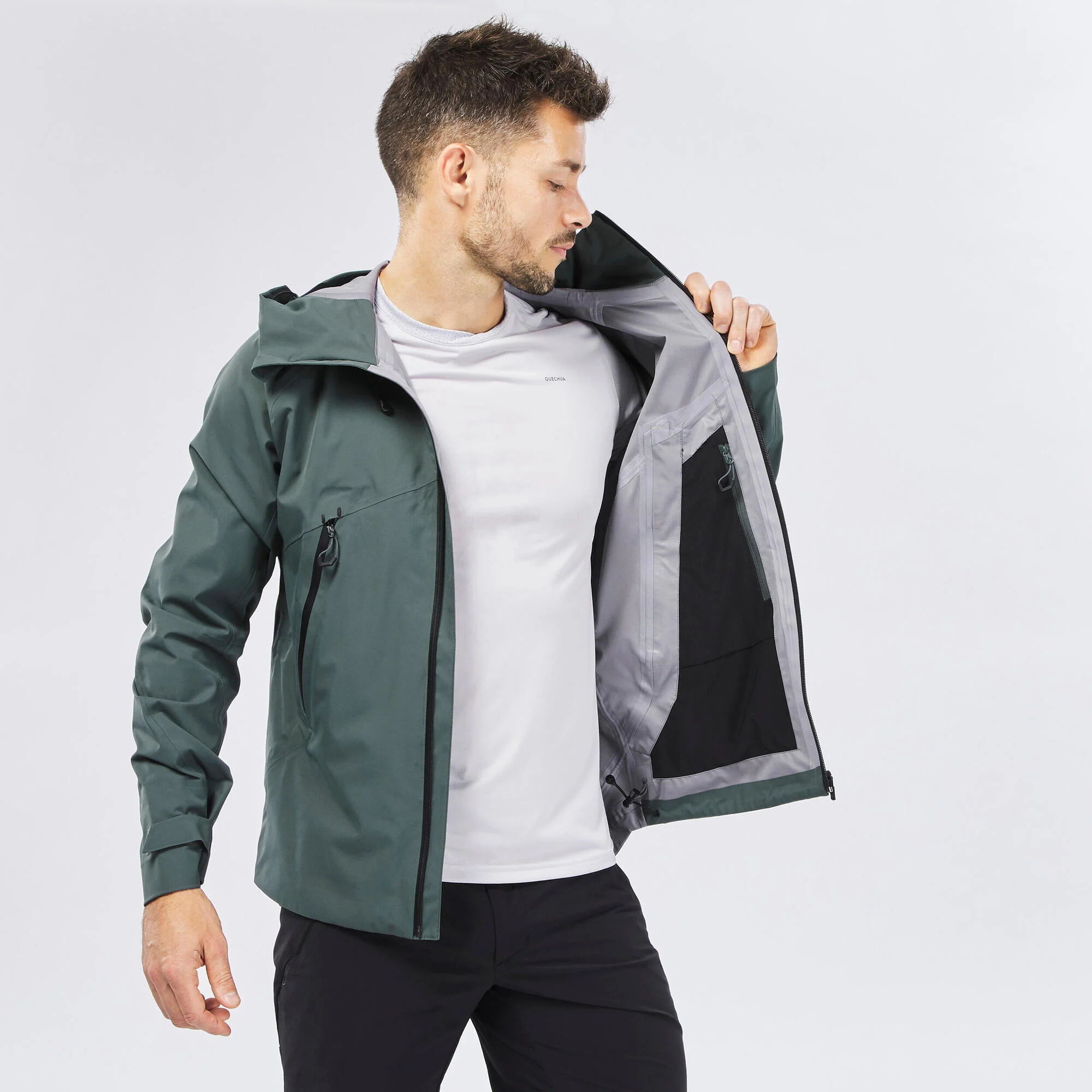 Quechua Men's MH500 Hiking Lightweight Waterproof Jacket - Image 6