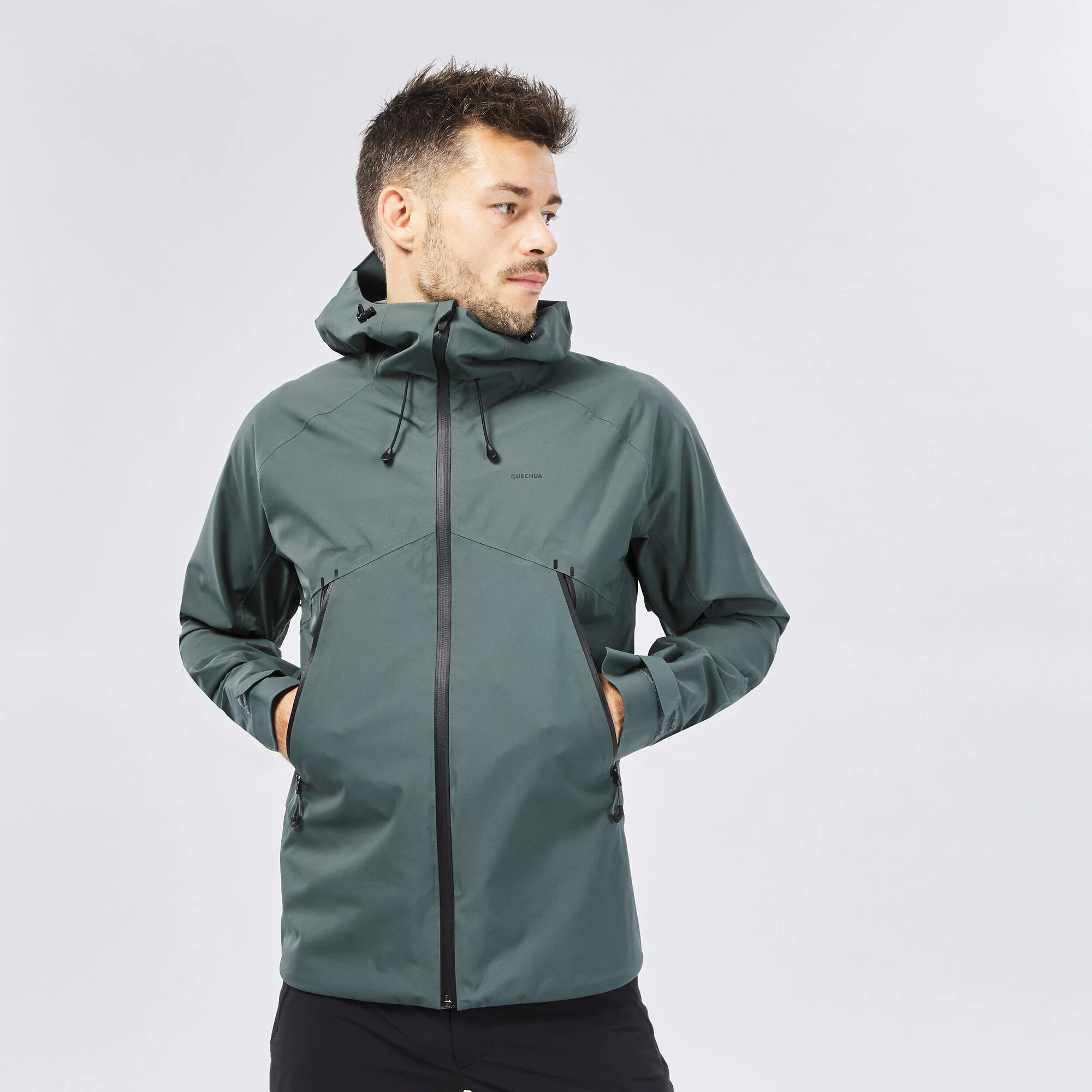 Quechua Men's MH500 Hiking Lightweight Waterproof Jacket - Image 9