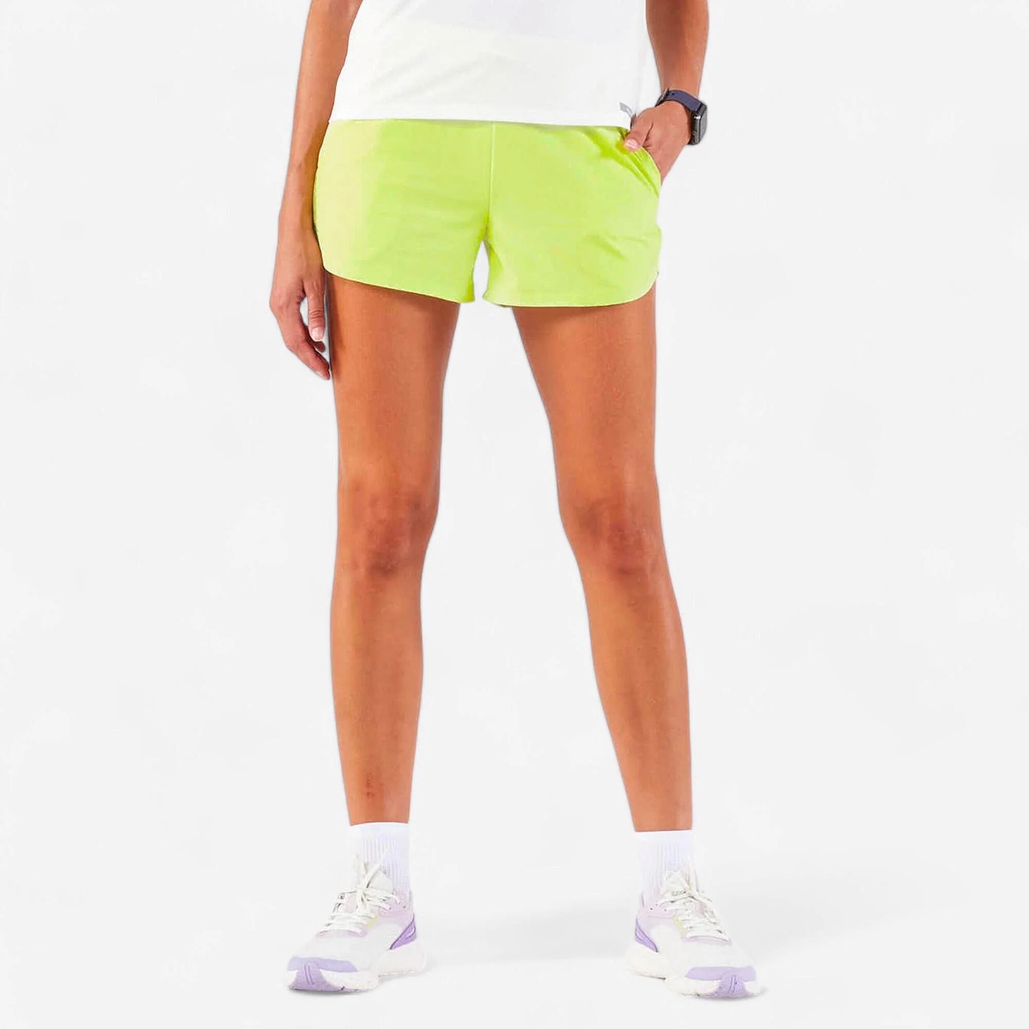 Women's Running & Trail Running Breathable Shorts KIPRUN Run 500 Dry-black